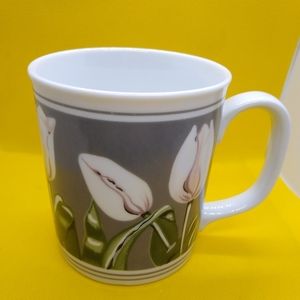 Curzon Pale Pink Tulips on Green Stem Coffee Mug (